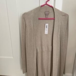 Chico's lightweight cardigan in shimmer gold